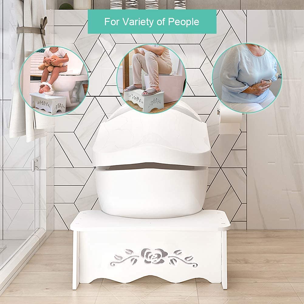 Ejoyous Tabouret Toilette Physiologique MDF Blanc 49,6cm