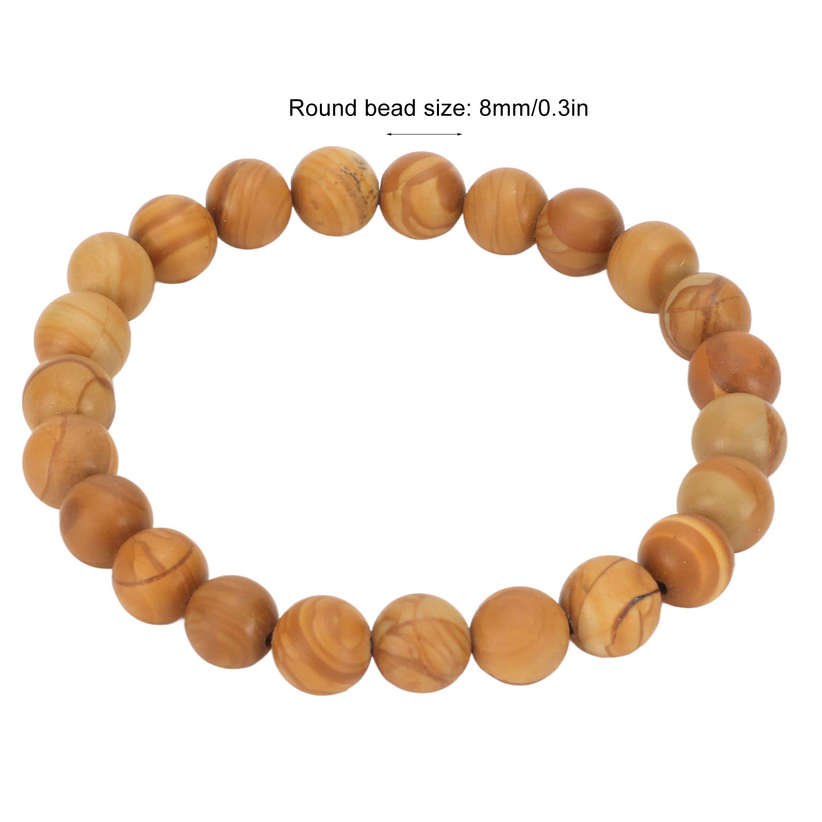 Tissting Bracelet Perles 8 mm Pierres Unisexe Lot de 3