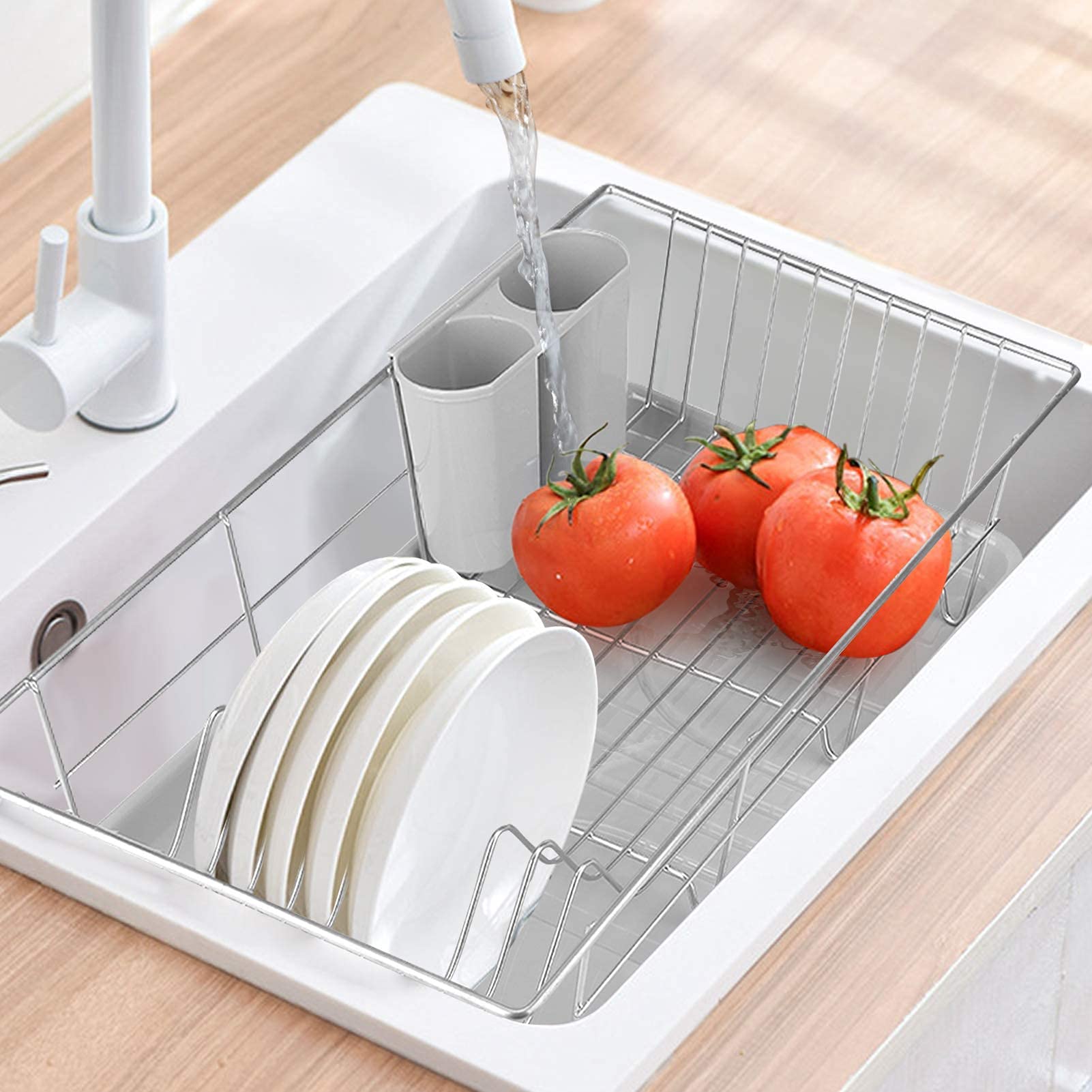 Ejoyous Kitchen Égouttoir vaisselle acier antirouille avec plateau