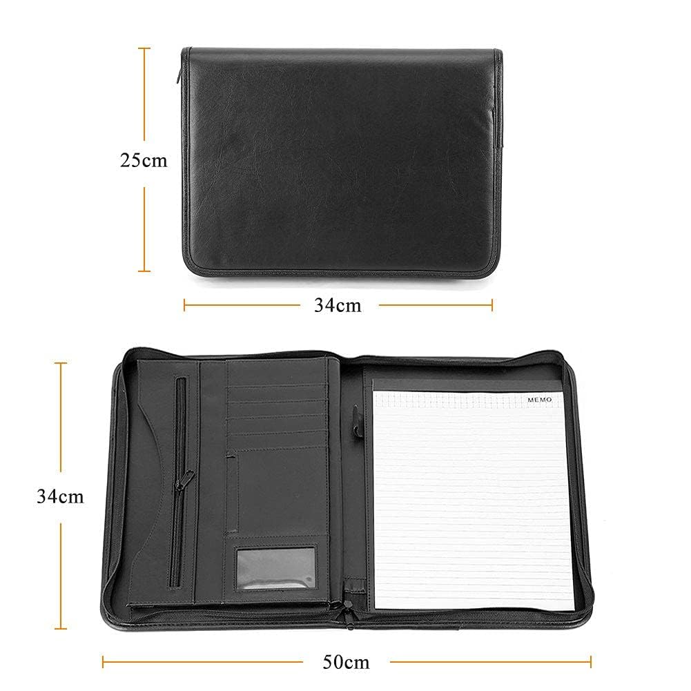 Ejoyous Living Room portfolio A4 cuir PU zip 34x25cm noir