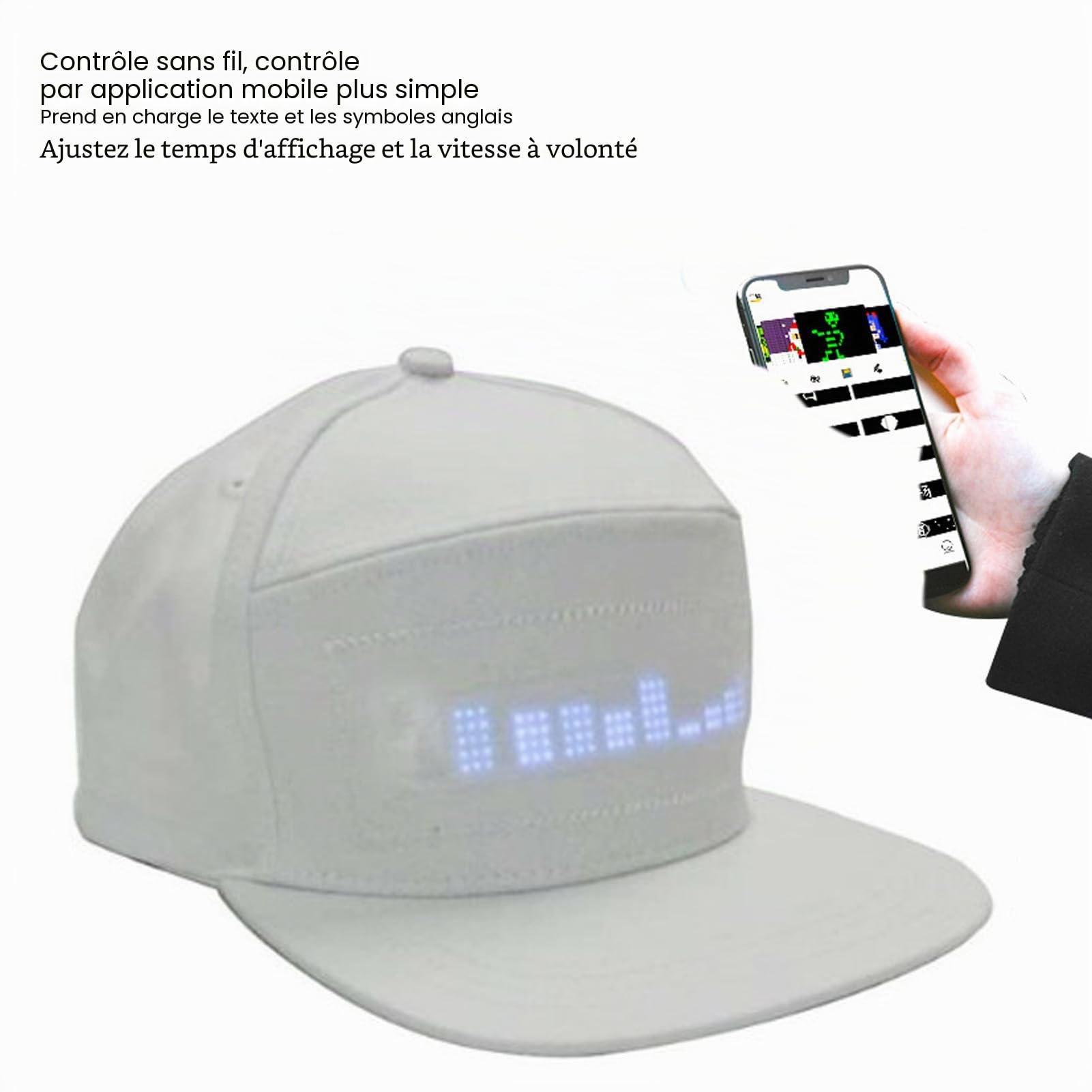 Tissting Casquette LED Bluetooth Blanche Coton