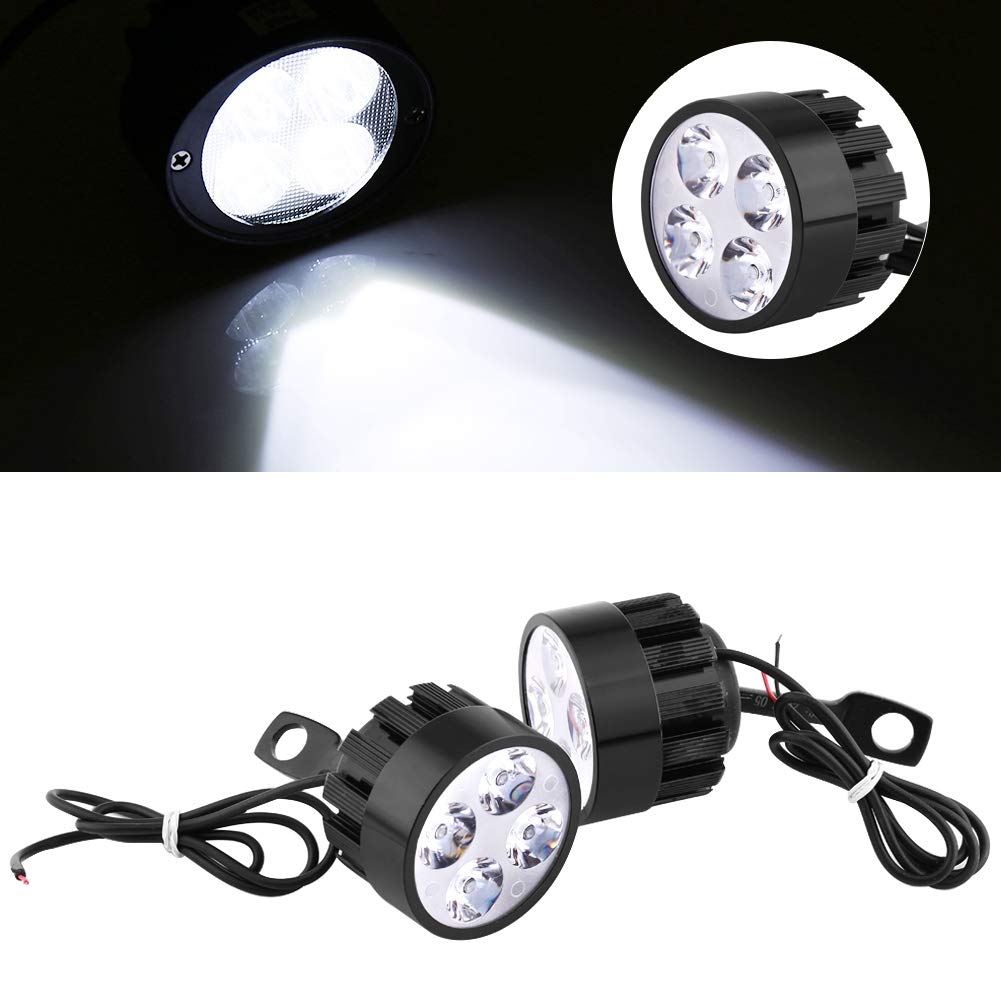 Ejoyous Phare LED Moto 12V 24W blanc lot 2 étanche