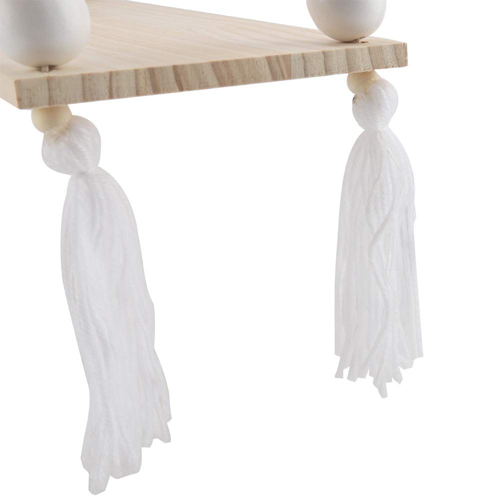 Tissting Étagère Murale Suspendue Gris Blanc Bois 39cm