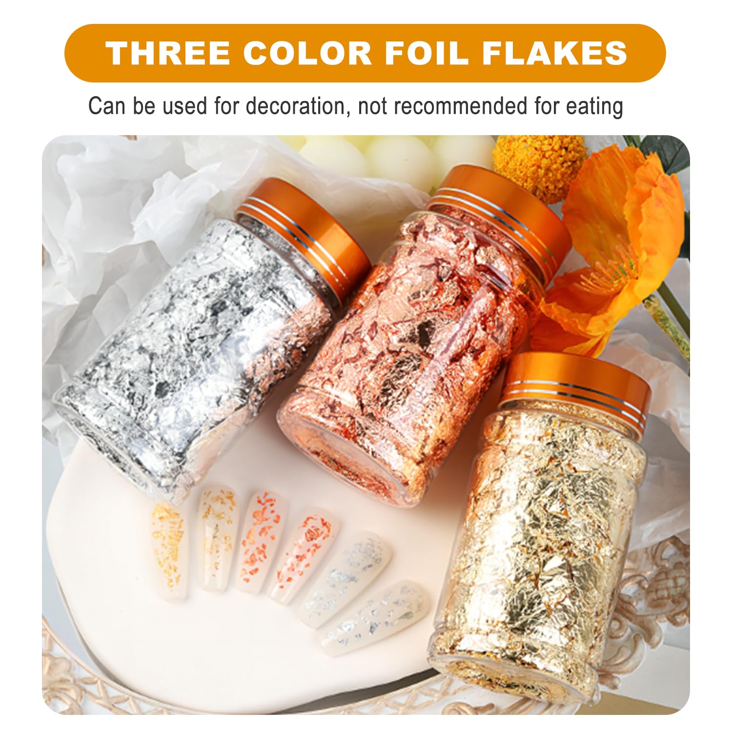 Tissting DIY flocons feuille d'or dorure 3 flacons