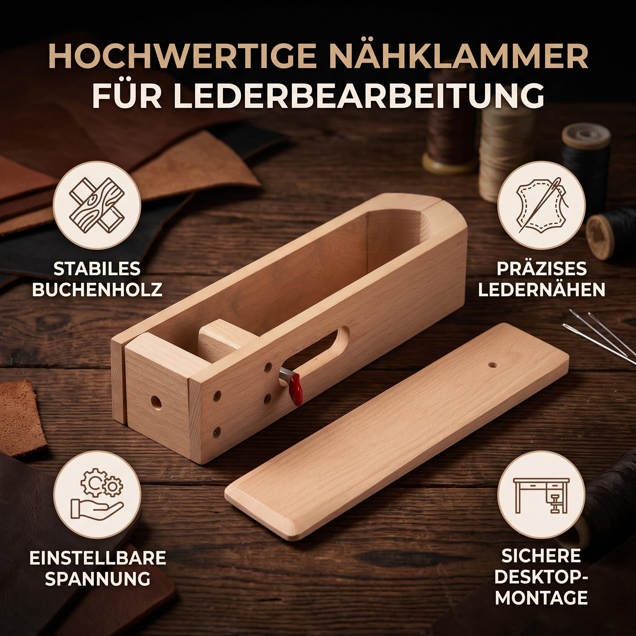 Ejoyous Home Improvement Tool pince cuir hêtre 360°