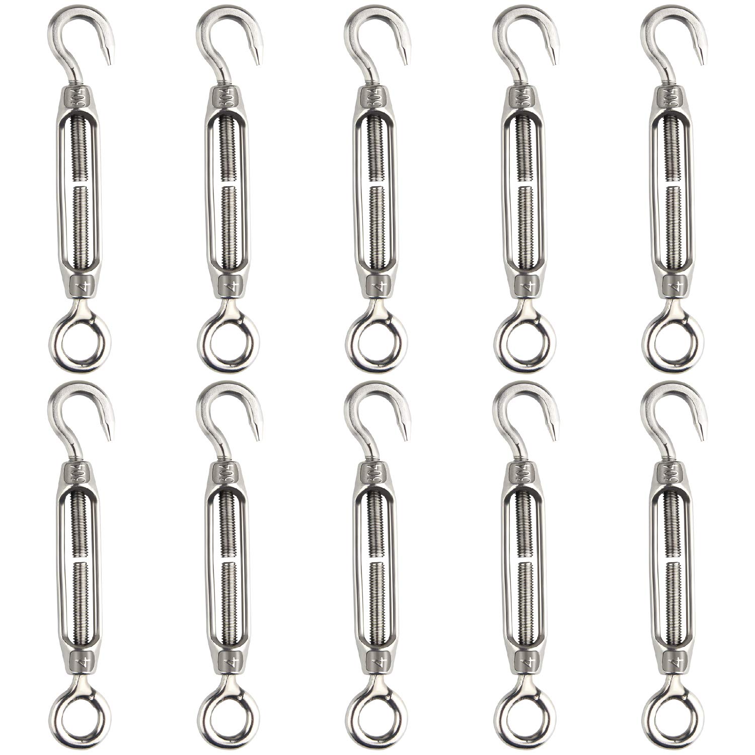 Fepito M4 Tendeur Fil Inox Crochet Oeillet Lot de 6
