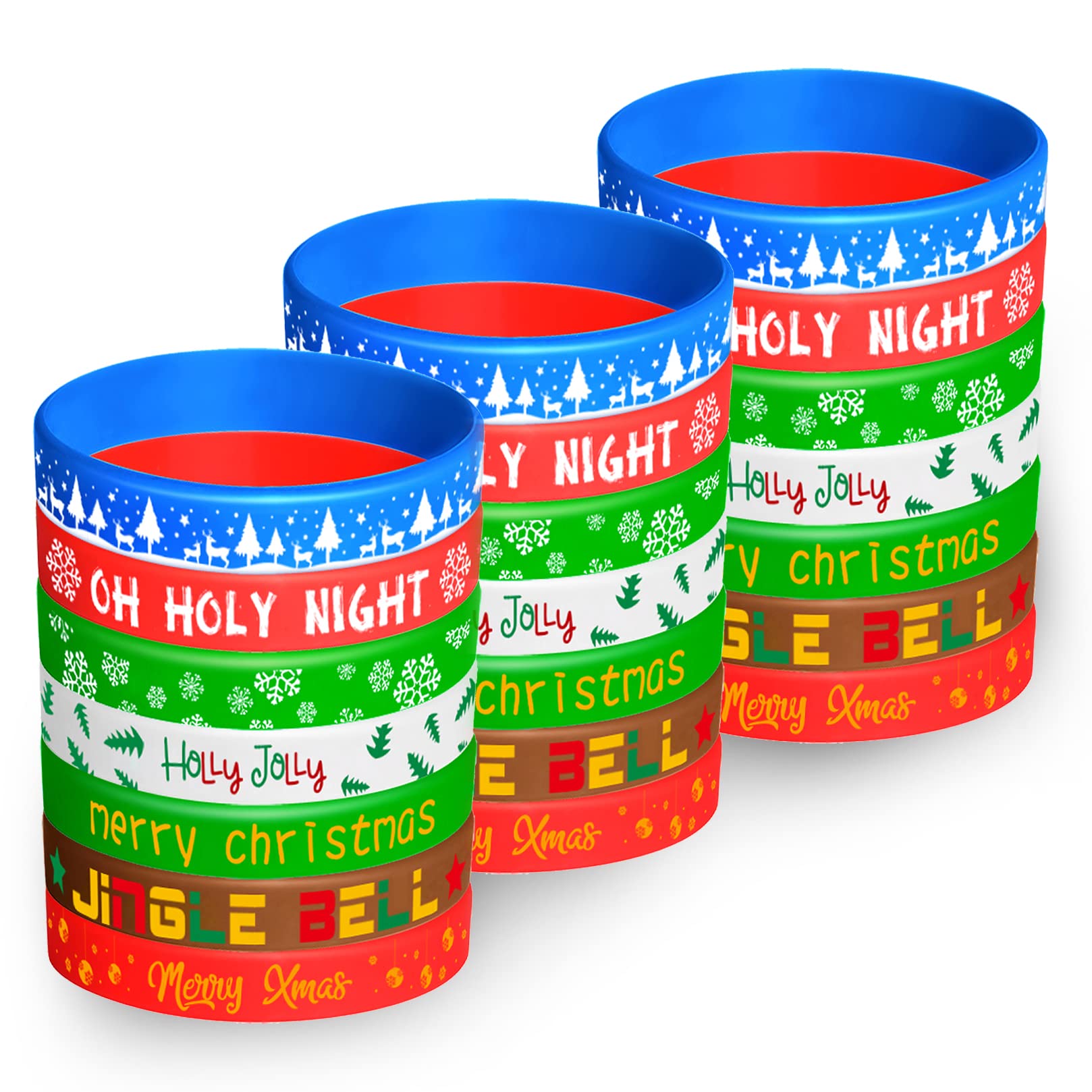 FEPITO Party bracelets Noël silicone 7 motifs lot 70