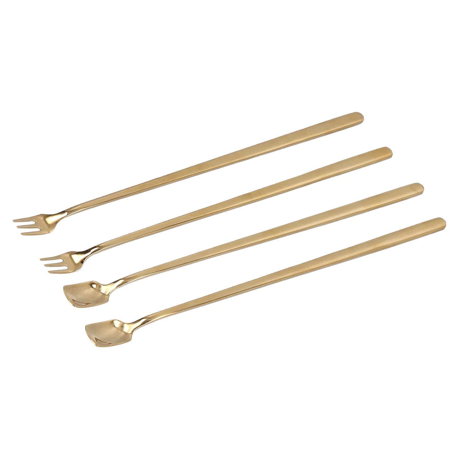 Tissting couverts dessert inox or 4 pièces longues