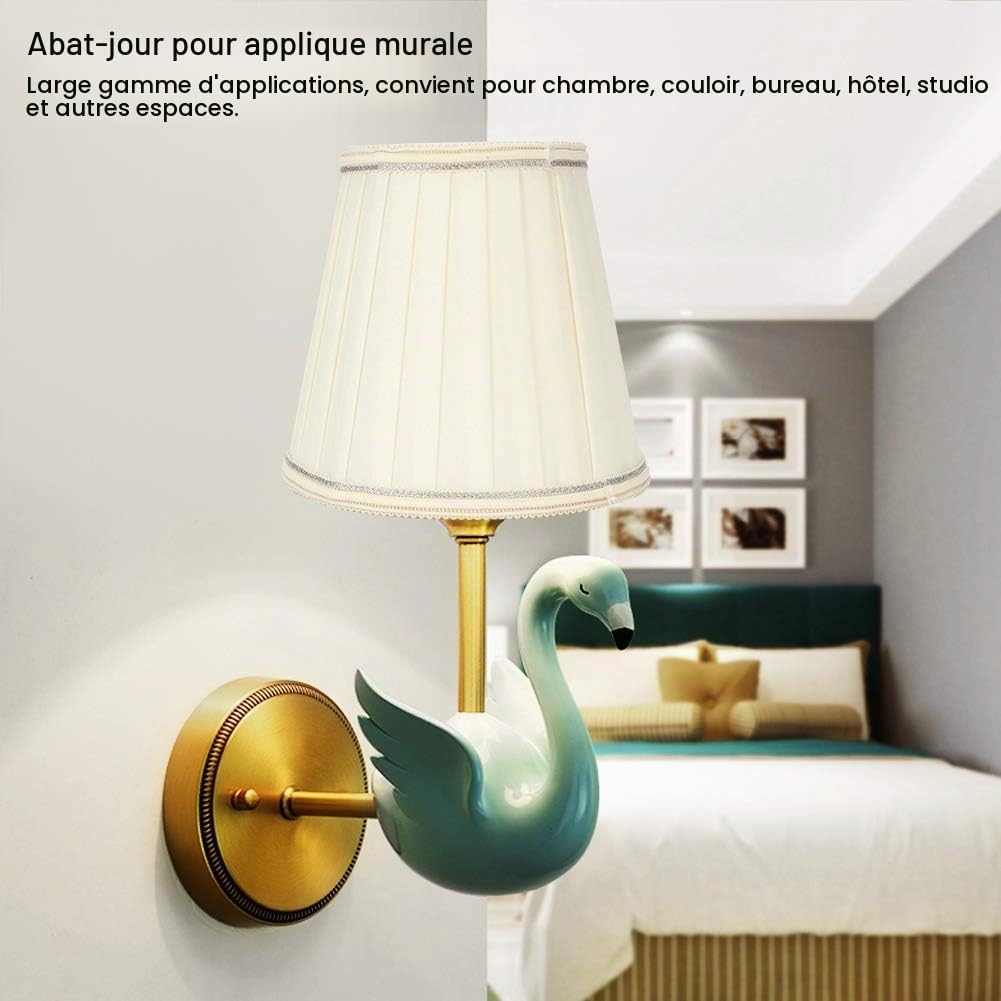 Tissting abat-jour E14 tissu plissé crème clip lot 6