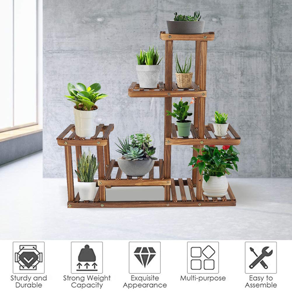 Ejoyous Garden étagère fleurs bois pin 72x72 cm