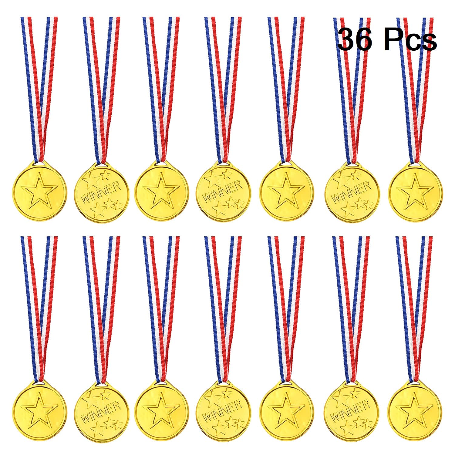 FEPITO Party Decorations médaille or plastique 36 pièces