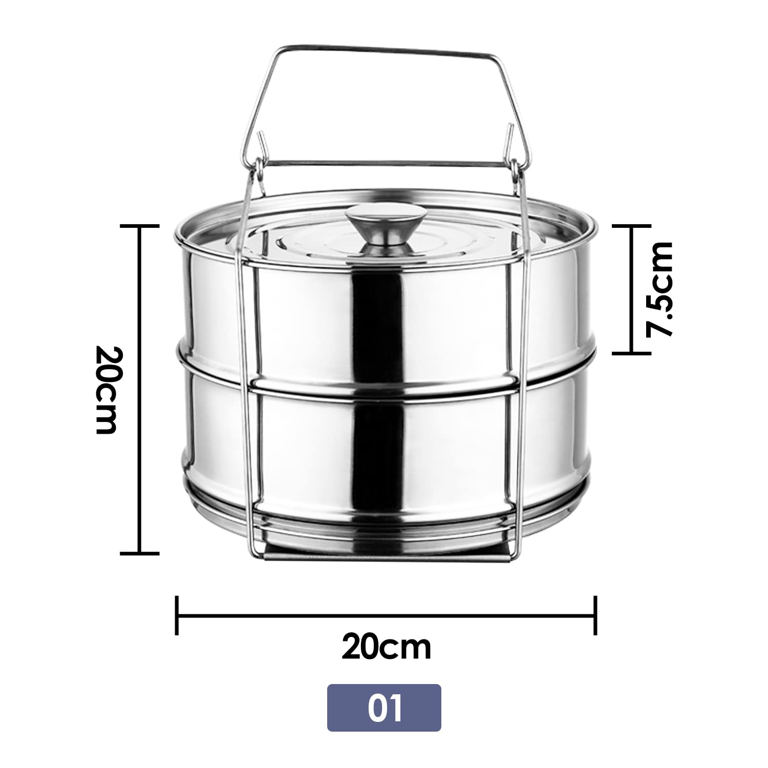 Tissting KITCHEN BATHROOM cuiseur vapeur inox 2 étages empilable
