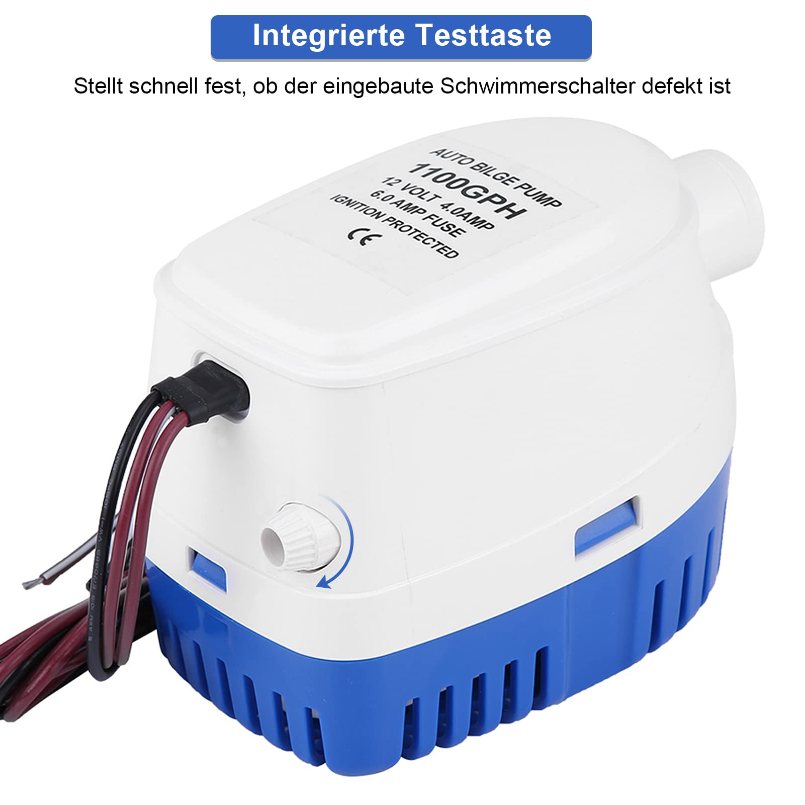 Ejoyous Sports & Equipment pompe de cale auto 12V 1100GPH flotteur