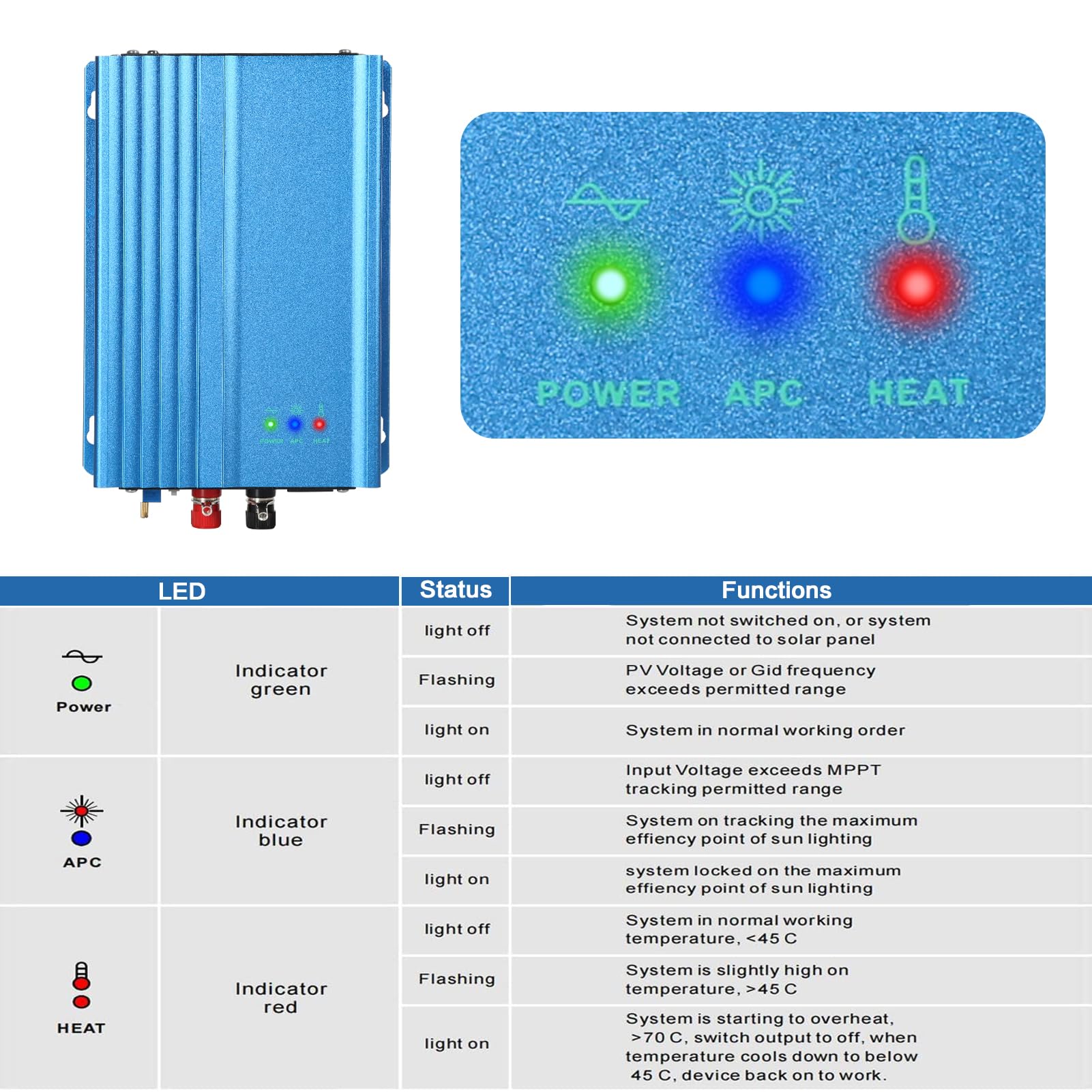 Jadeshay Onduleur Solaire Micro 500W 24V MPPT 220V