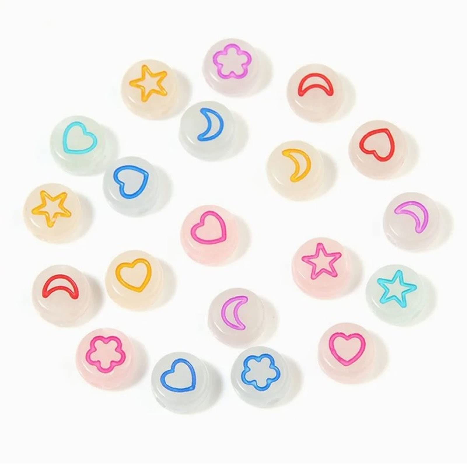 Tissting Perles Lumineuses Acrylique Étoile Lune 600 Pièces