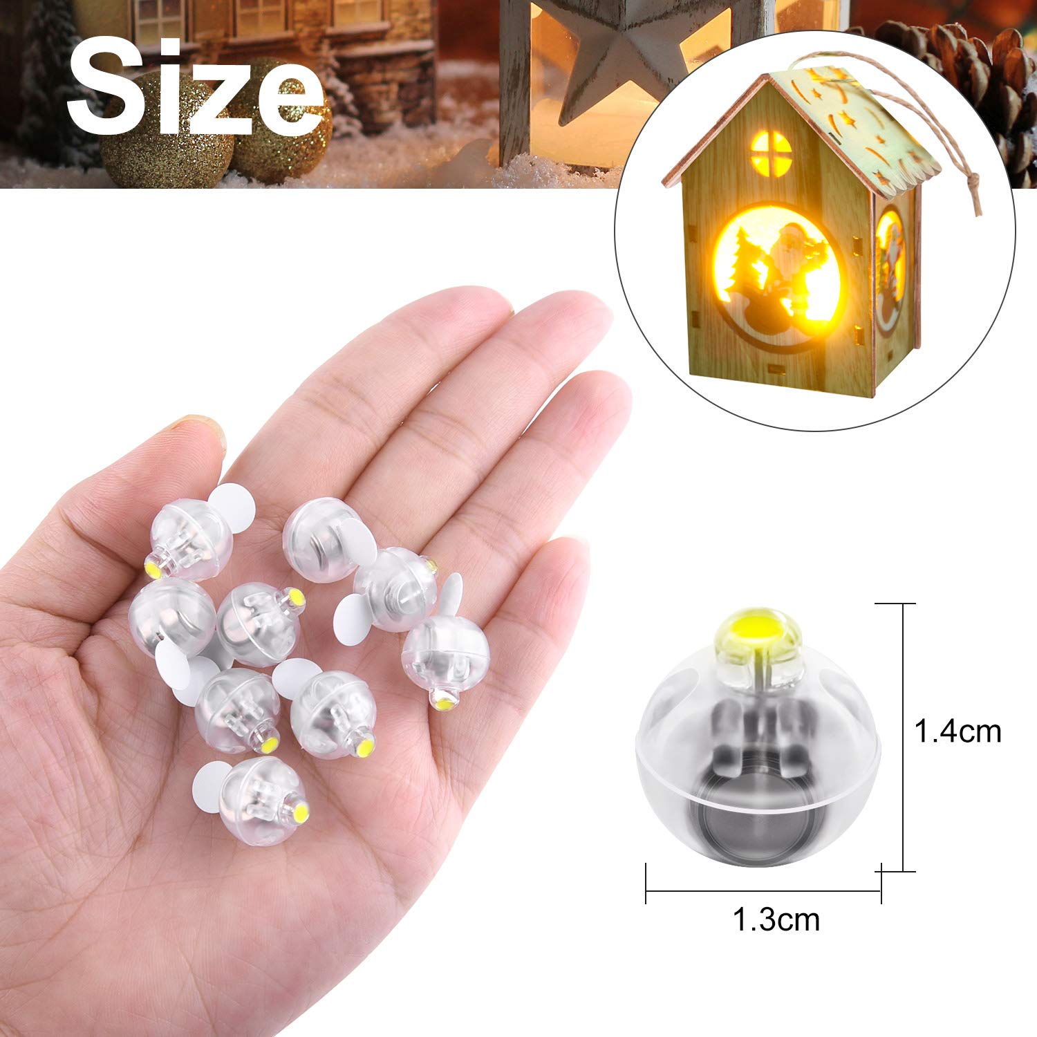 FEPITO Mini LED Ballons Lanternes Blanc Lot 50