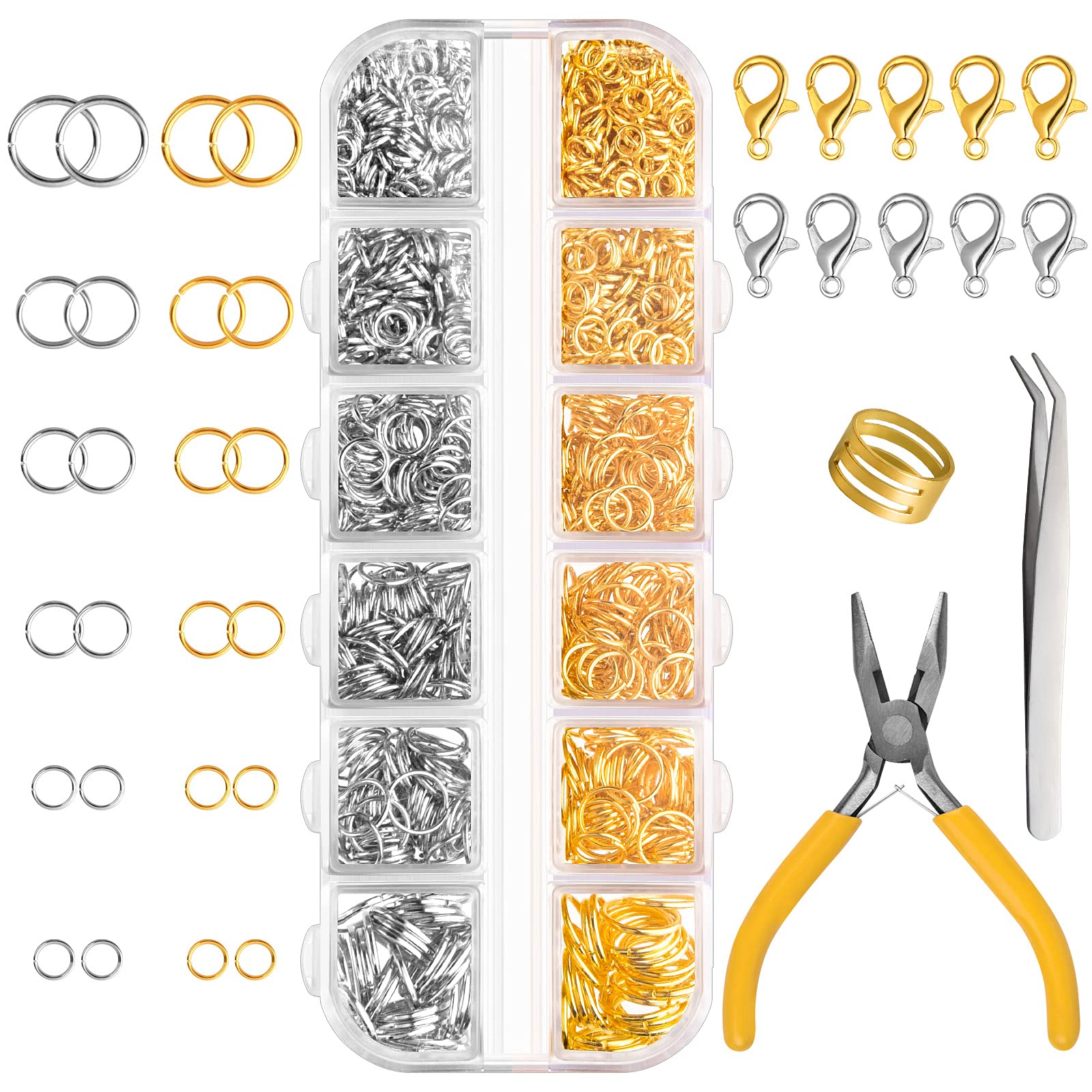 FEPITO Arts & Crafts Supplies kit bijoux argent 1540 pièces