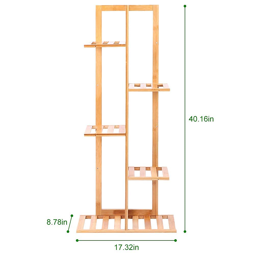Ejoyous Garden étagère plantes bambou 5 couches 6 pots