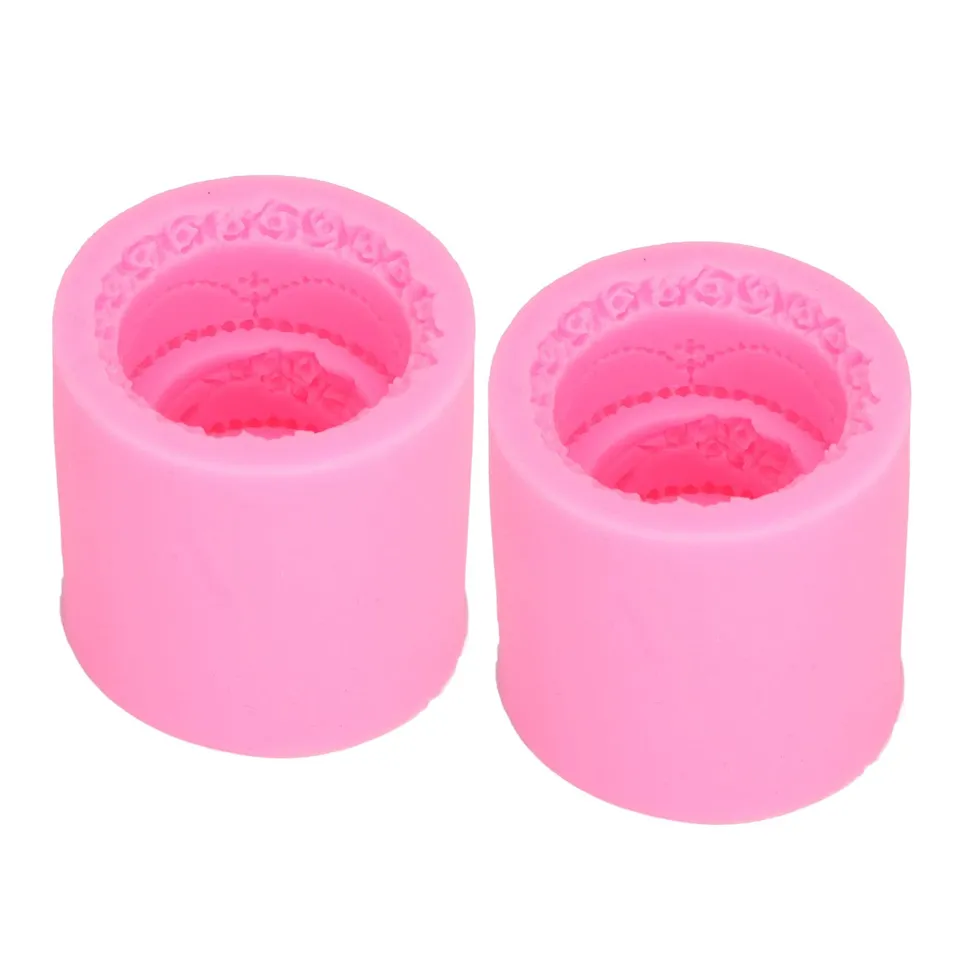 Tissting Mini Gâteau Mariage Moule Silicone Lot 2 Rose 6 cm