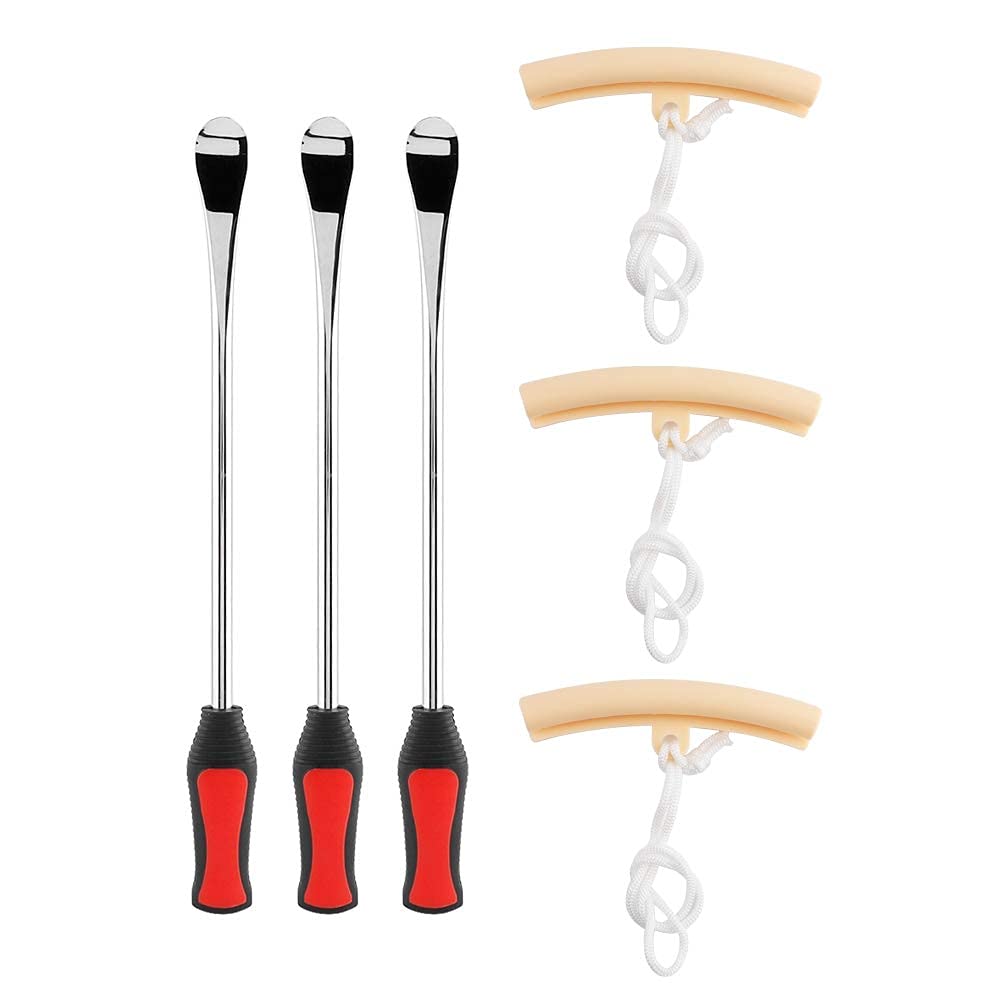 Ejoyous Levier Pneu 3 Cuillères + Protège-Jante Kit 6 Pièces Acier