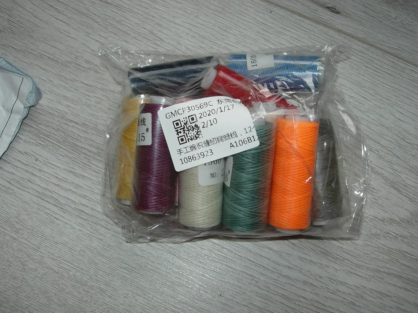 FEPITO fil ciré cuir 150D 12 couleurs 360m
