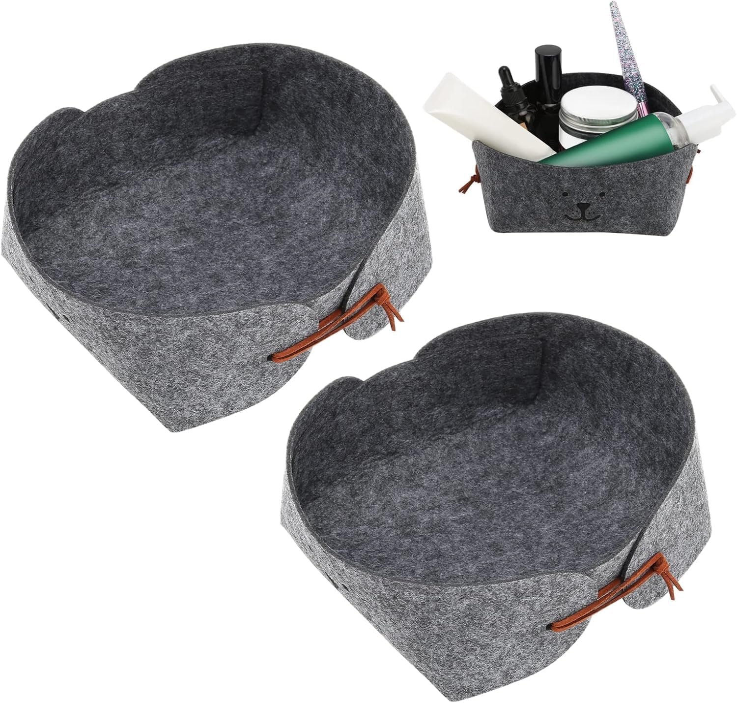 Tissting Boîte rangement feutre pliable lot de 3 petite