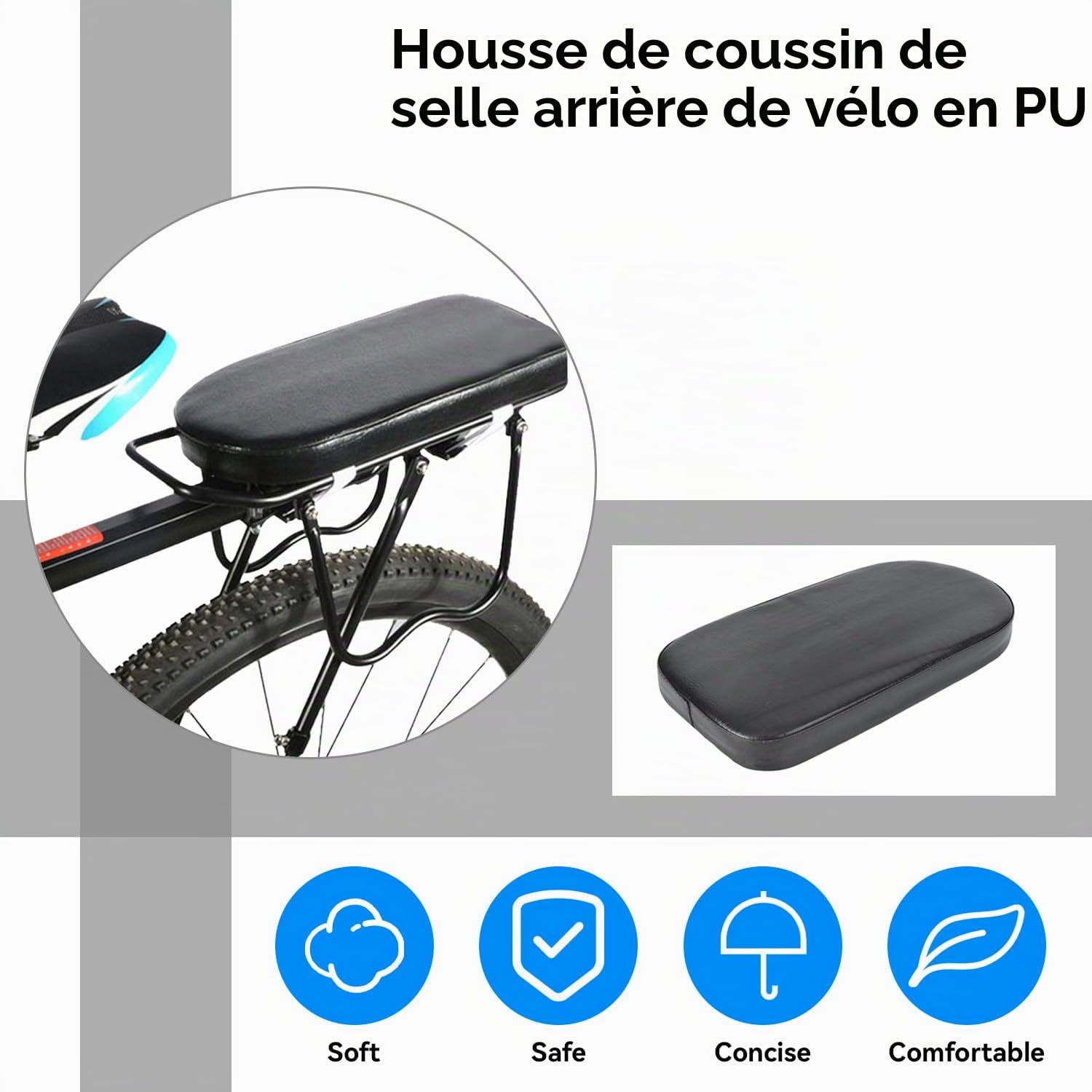 Tissting Outdoor siège enfant vélo coussin arrière confortable