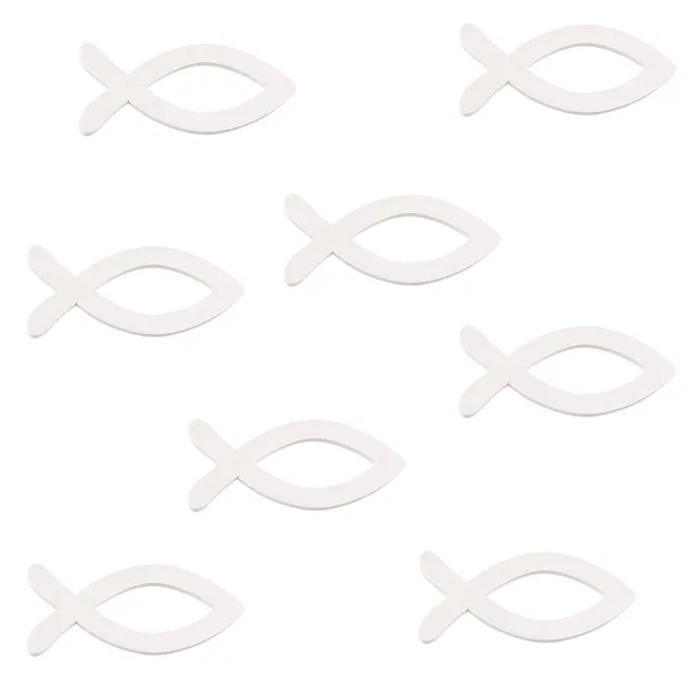 FEPITO Party Decorations poisson bois blanc 5 cm 50 pcs