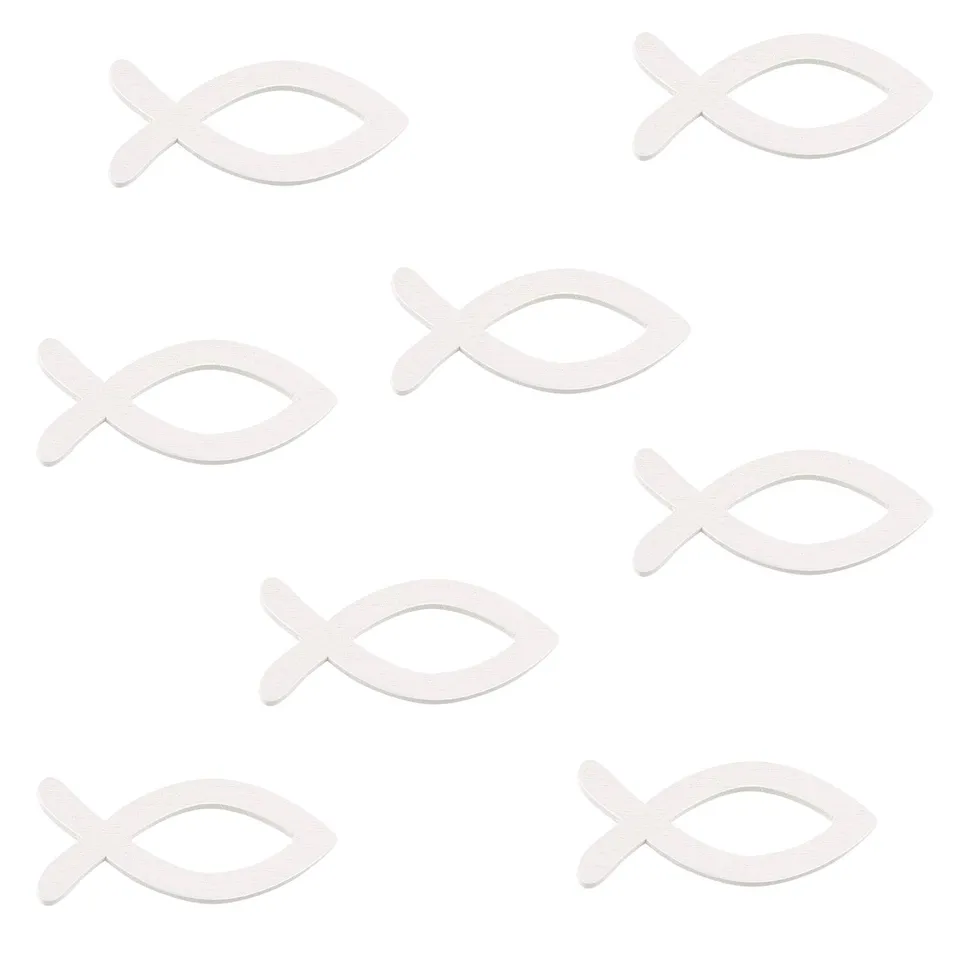 FEPITO Party Decorations poisson bois blanc 5 cm 50 pcs