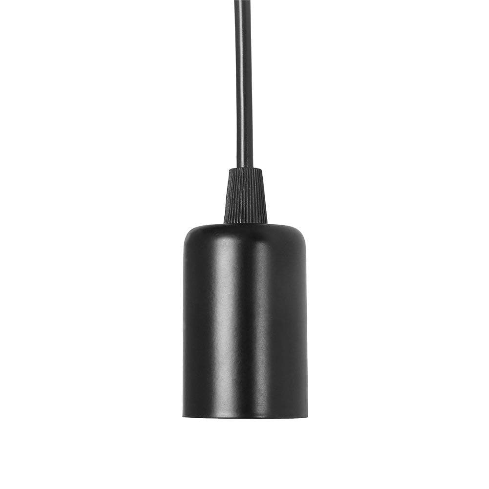 Ejoyous Living lustre araignée 6 têtes E27 noir câbles 2m