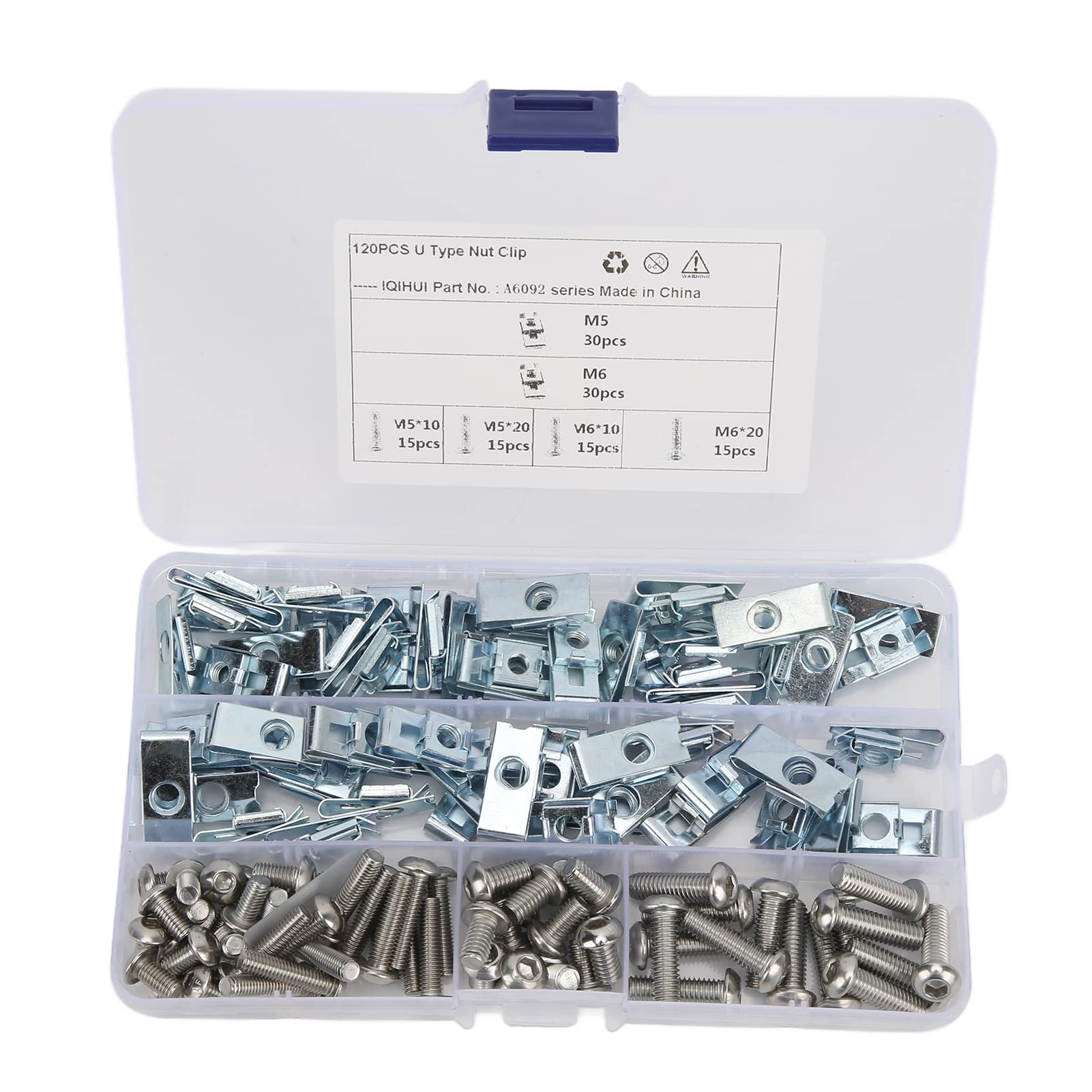 Tissting VEHICLE BOAT clip écrou U M5 M6 kit 120 pièces