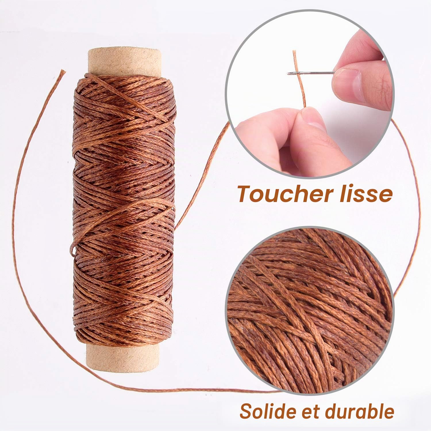 FEPITO fil ciré cuir 150D 12 couleurs 360m