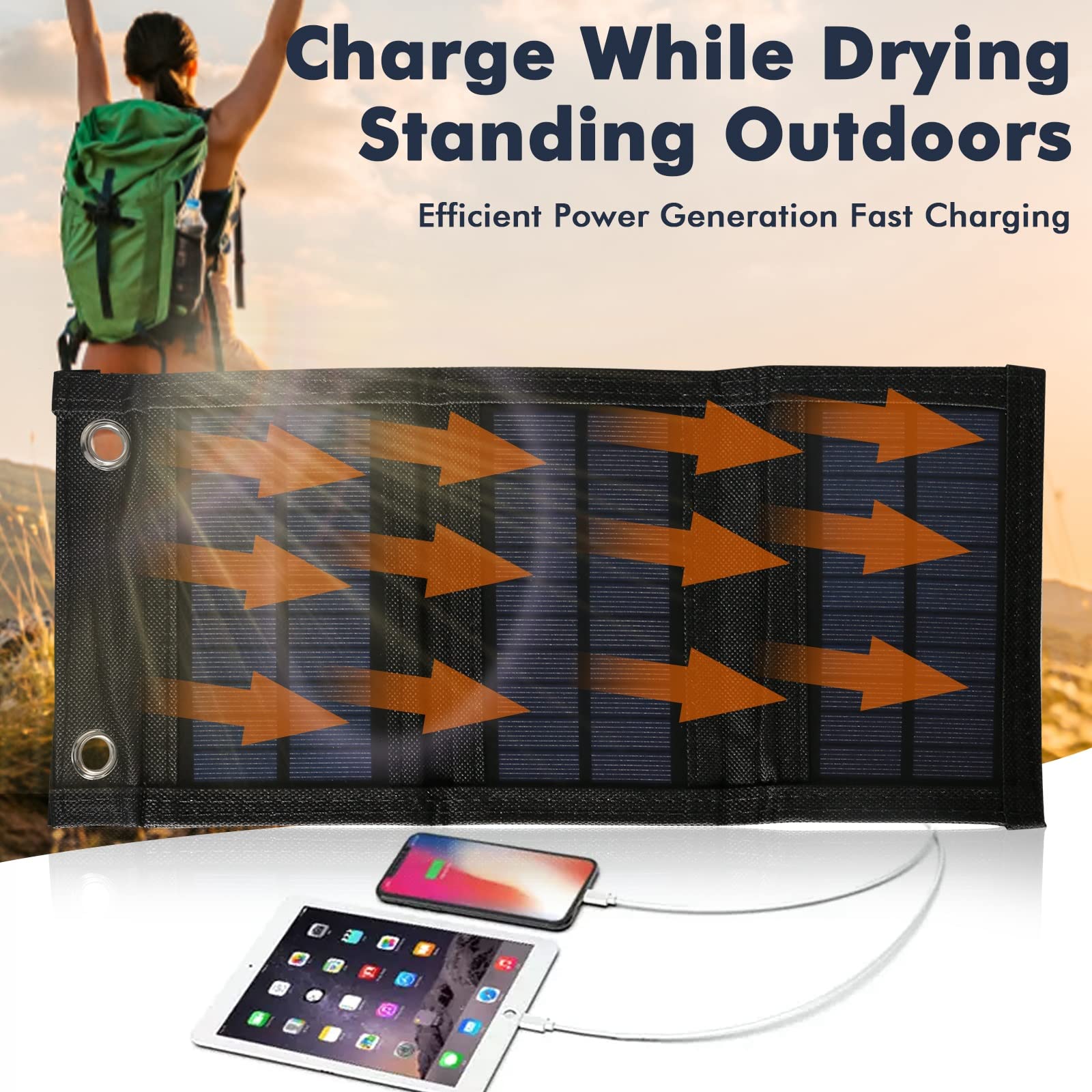 Jadeshay Solaire Photovoltaïque Panneau Solaire 10W Chargeur USB