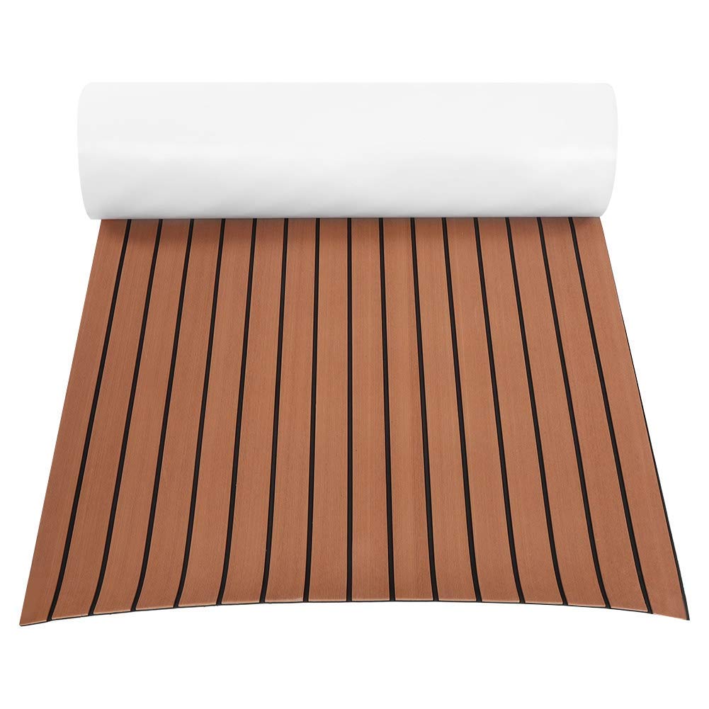 Ejoyous Revêtement bateau tapis EVA imitation teck gris clair 240x90 cm
