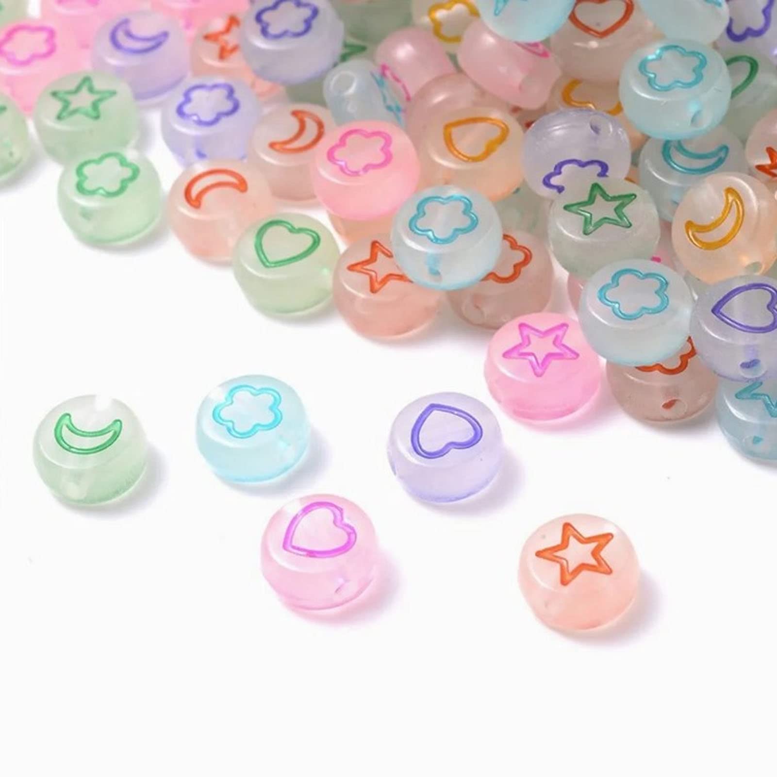 Tissting Perles Lumineuses Acrylique Étoile Lune 600 Pièces