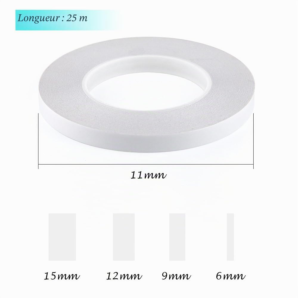 FEPITO Adhesive Tapes ruban double face 4 rouleaux 25m
