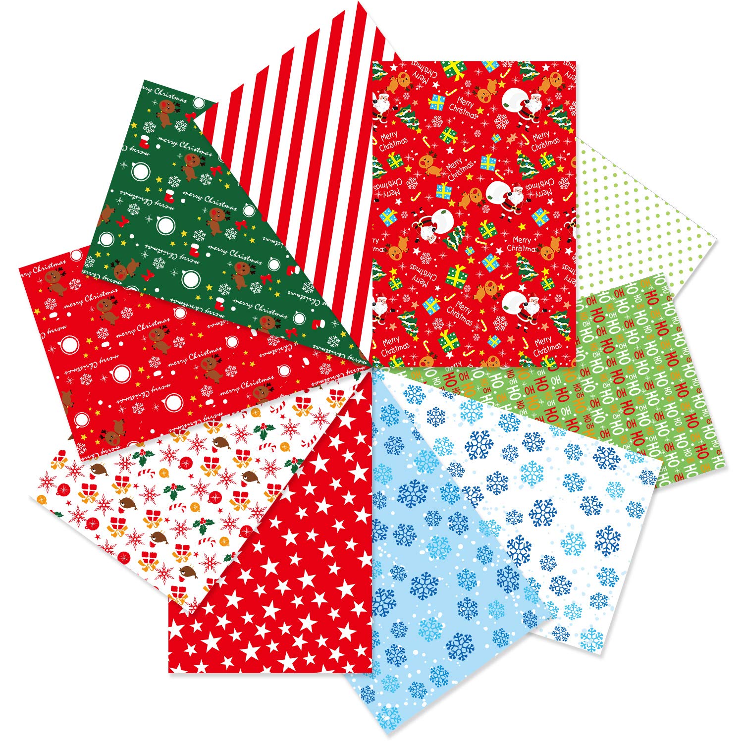 FEPITO papier origami Noël A5 60 feuilles 10 dessins