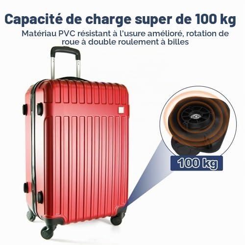 Ejoyous Roues Valise Rechange 360° Plastique Noir 10,8x10,3 cm