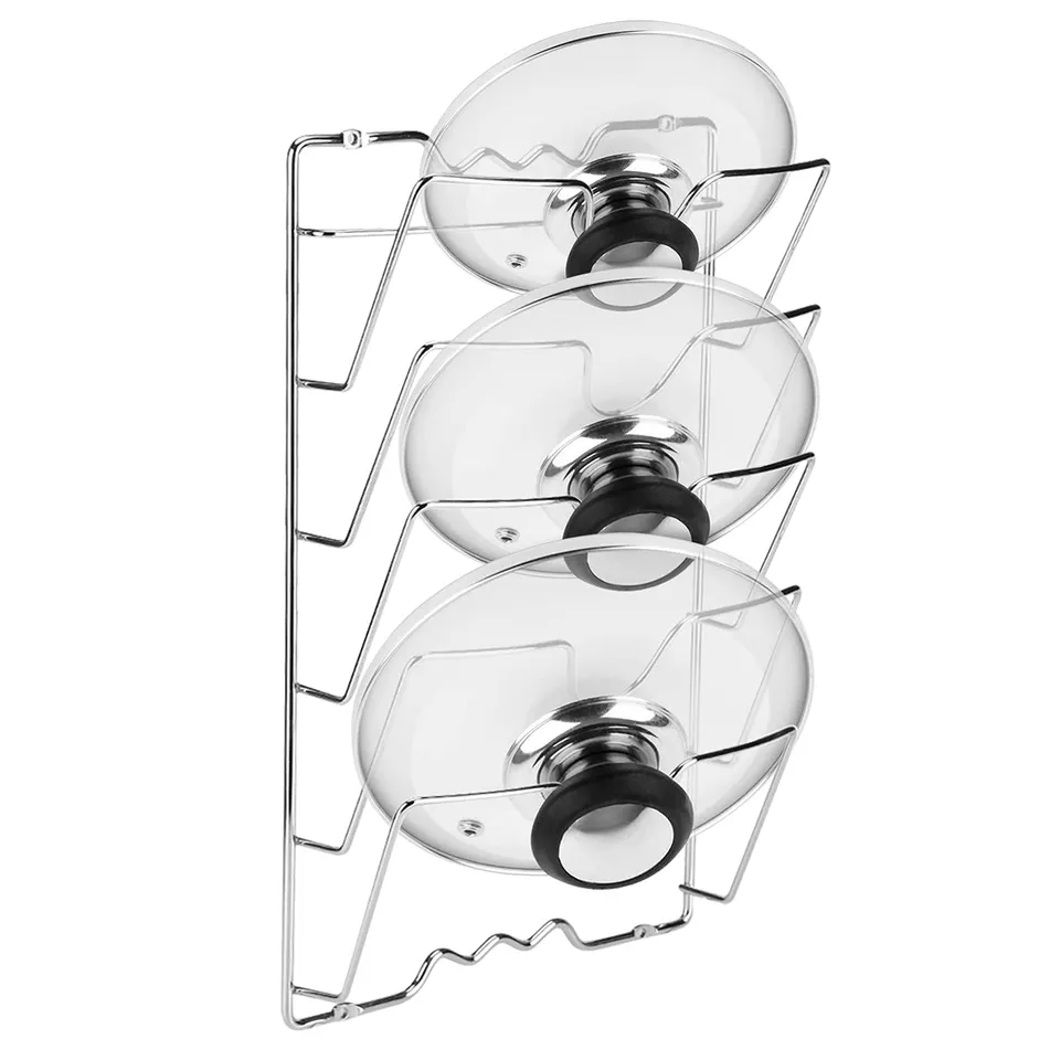 Ejoyous Kitchen porte-couvercles mural 5 chrome 43cm
