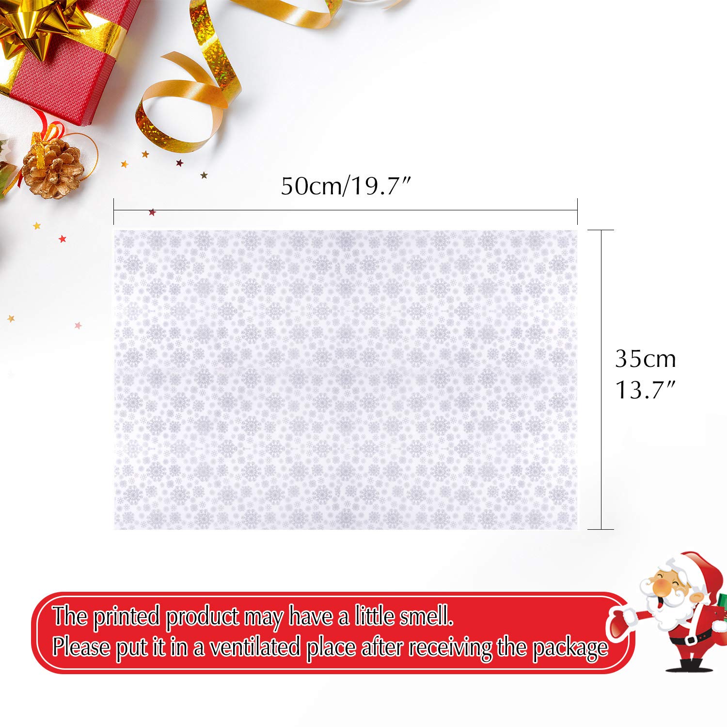 FEPITO papier de soie Noël argent 100 feuilles