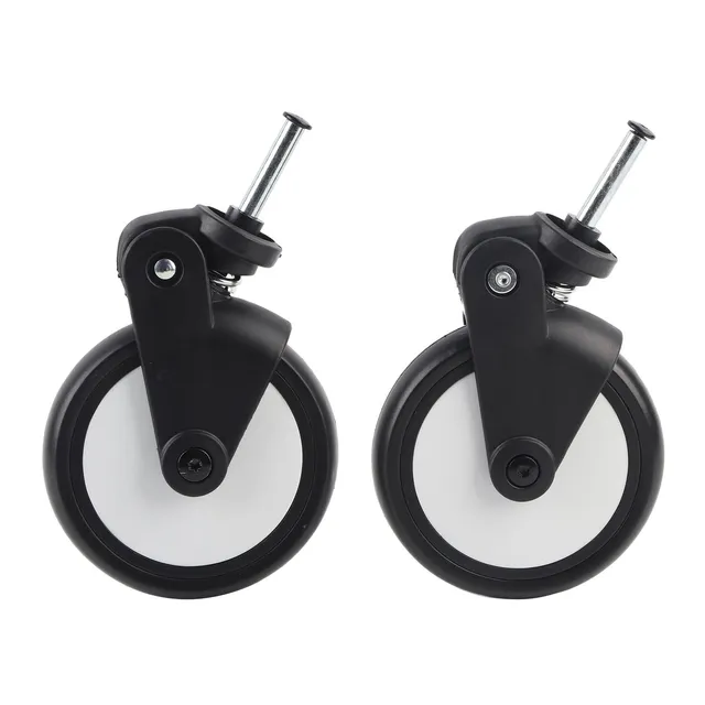 FTVOGUE Roues Avant Poussette Caoutchouc Noires 13cm paire