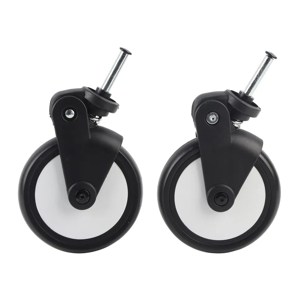FTVOGUE Roues Avant Poussette Caoutchouc Noires 13cm paire