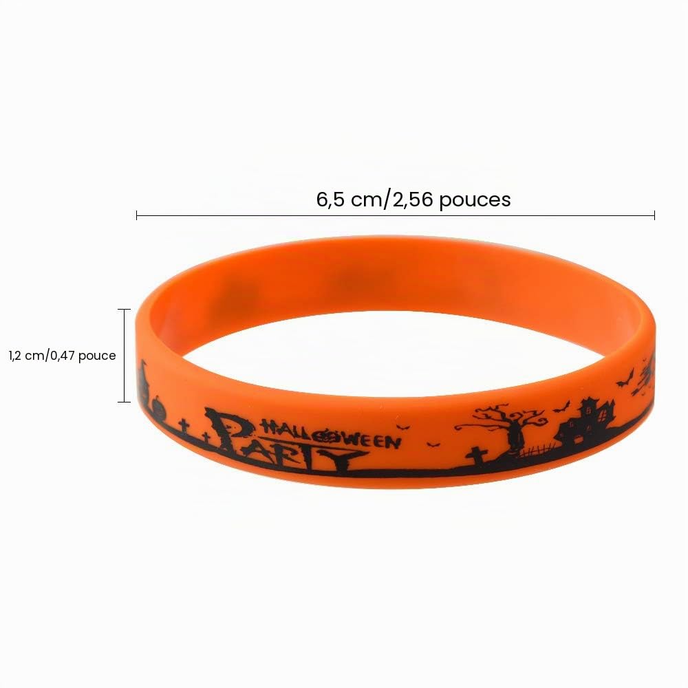 FEPITO Party Decorations bracelet Halloween silicone 35 pièces