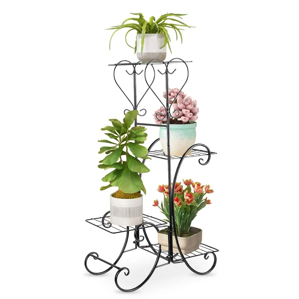 Ejoyous Garden support plantes 4 niveaux noir fer forgé