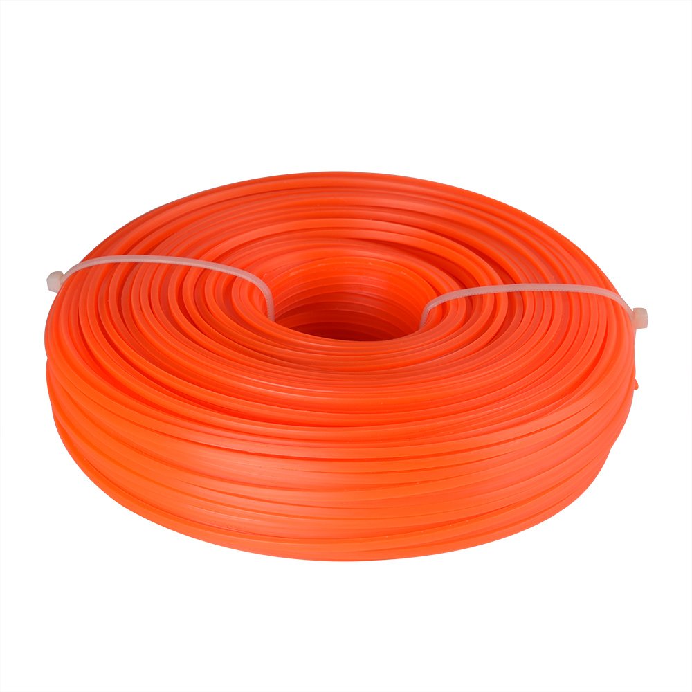FEPITO Fil Débroussailleuse Nylon Carré 2,4 mm x 86 m Orange