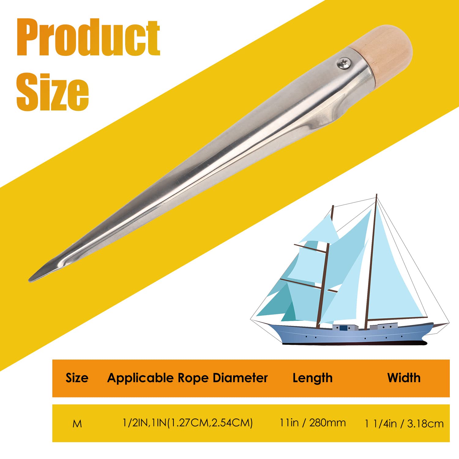 Tissting épissure corde marine inox Middle hêtre