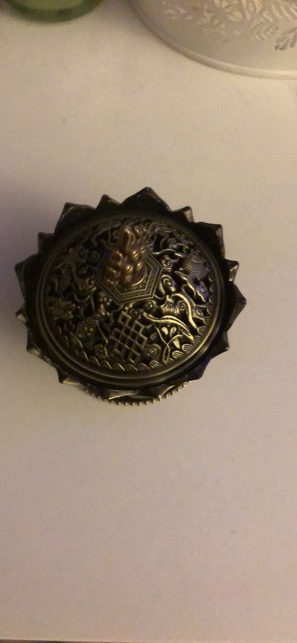 Jadeshay Articles Ménagers brûleur encens lotus bronze