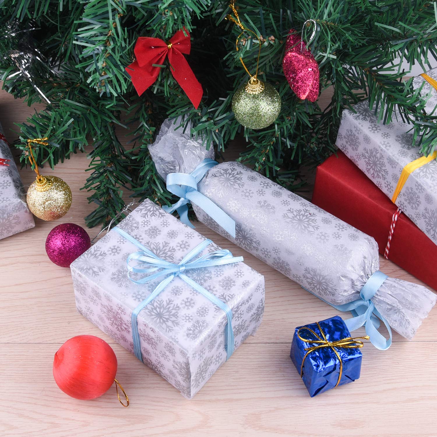 FEPITO papier de soie Noël argent 100 feuilles