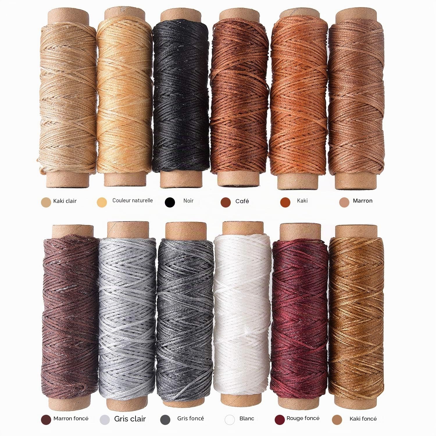FEPITO fil ciré cuir 150D 12 couleurs 360m