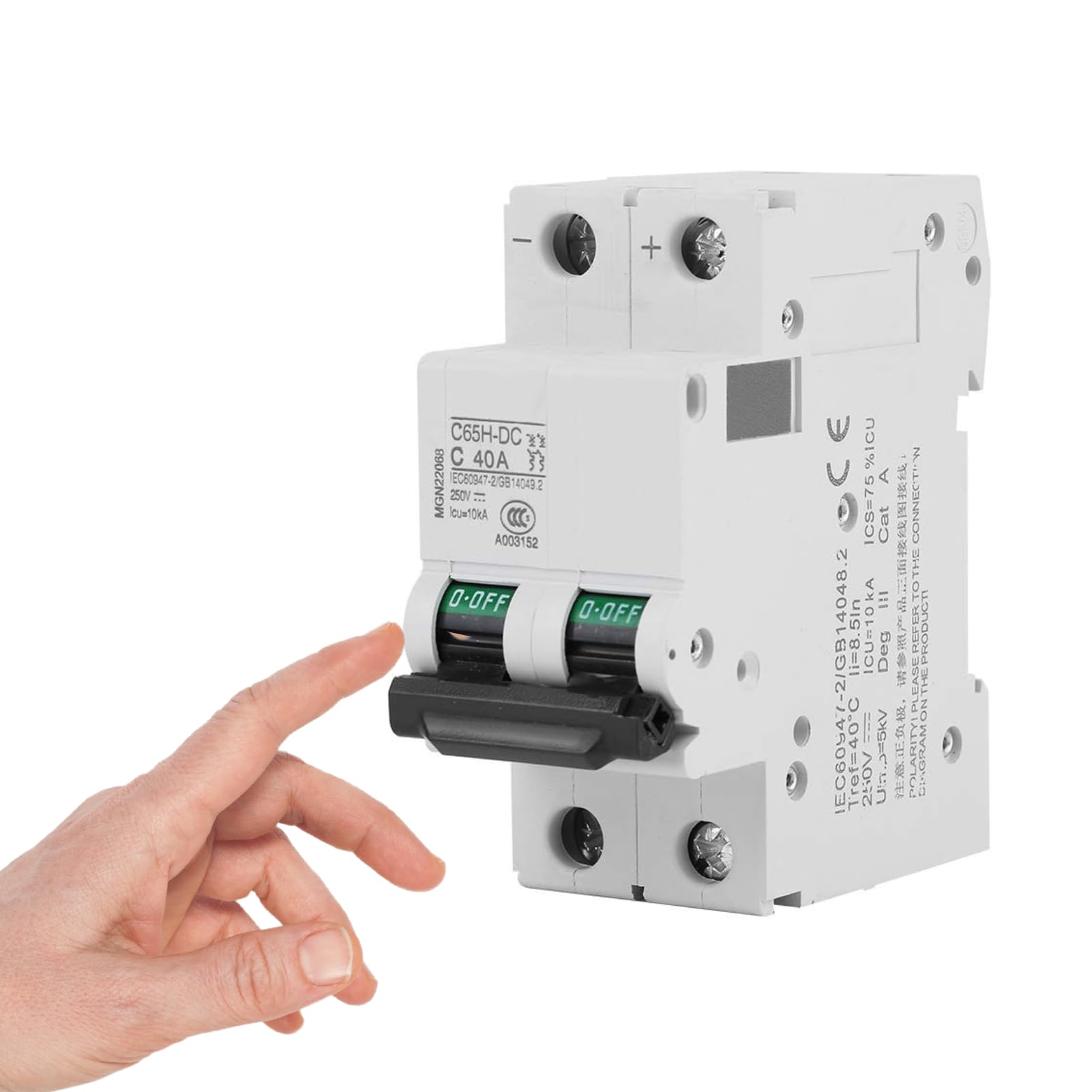 Jadeshay Disjoncteur DC 2P 250V 40A Solaire Rail DIN